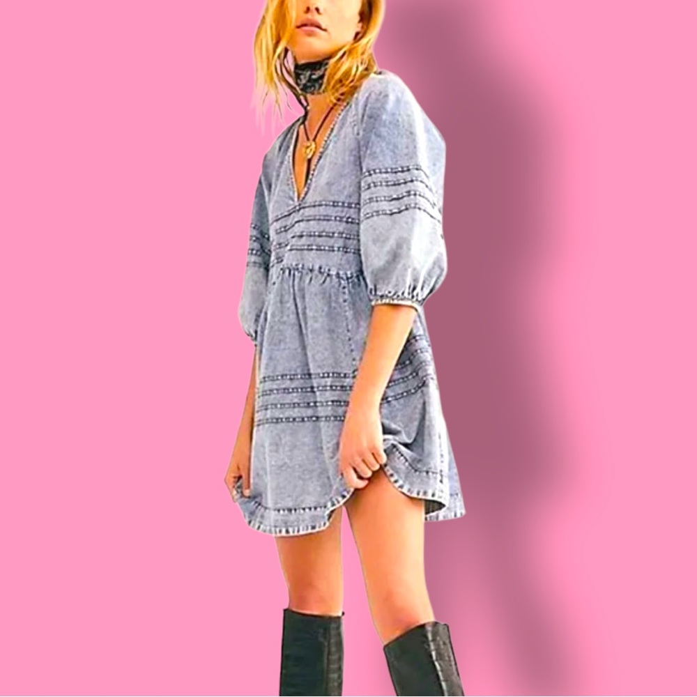 Free People Sweet Surrender Denim Mini Dress